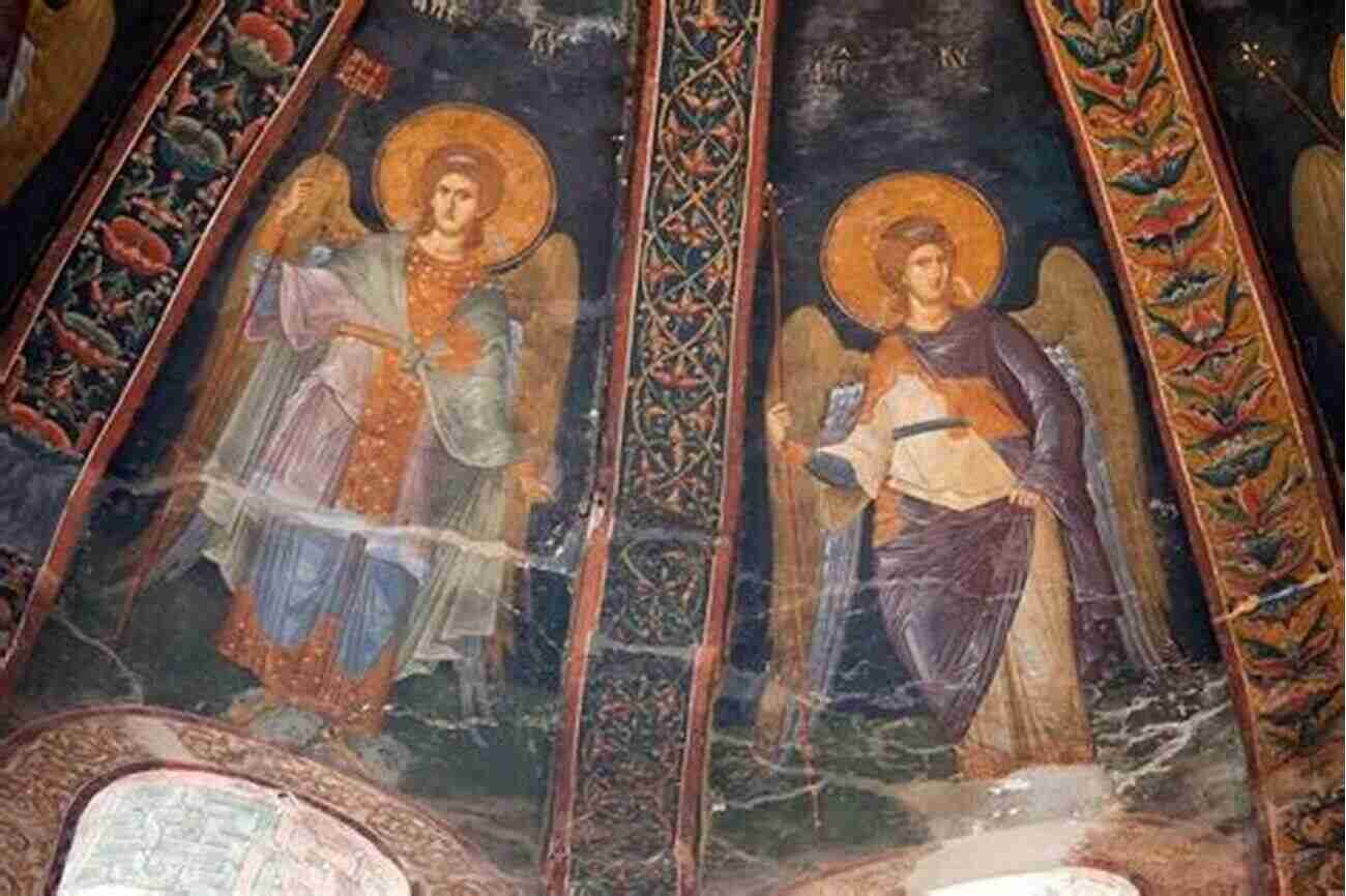 Byzantine Era Church With Intricate Frescoes Depicting Greek Mythology Stories In The Shade Of The Monkey Puzzle Tree (Greek Village 6)