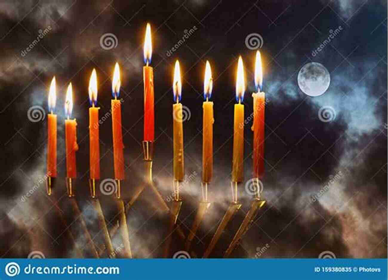 Chanukah Celebration Menorah In The Night Sky: A Miracle Of Chanukah