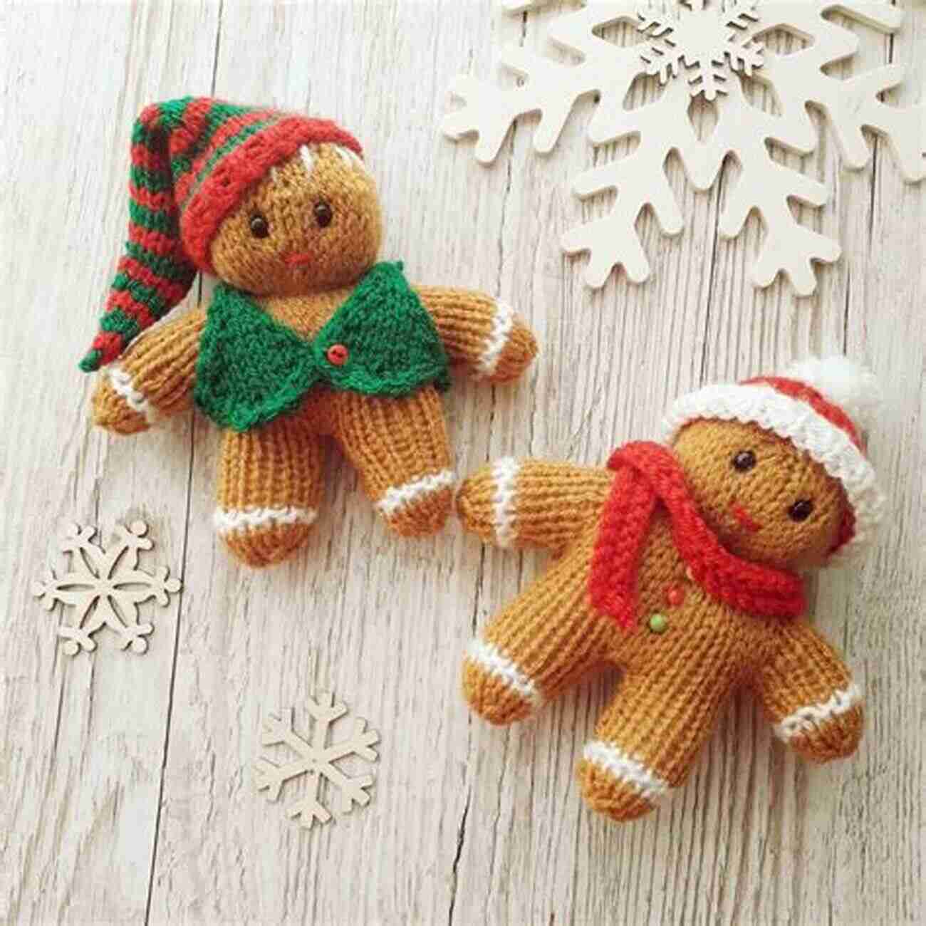 Gingerbread Ornament Knit Pattern Set Christmas Ornaments Knit Pattern Set