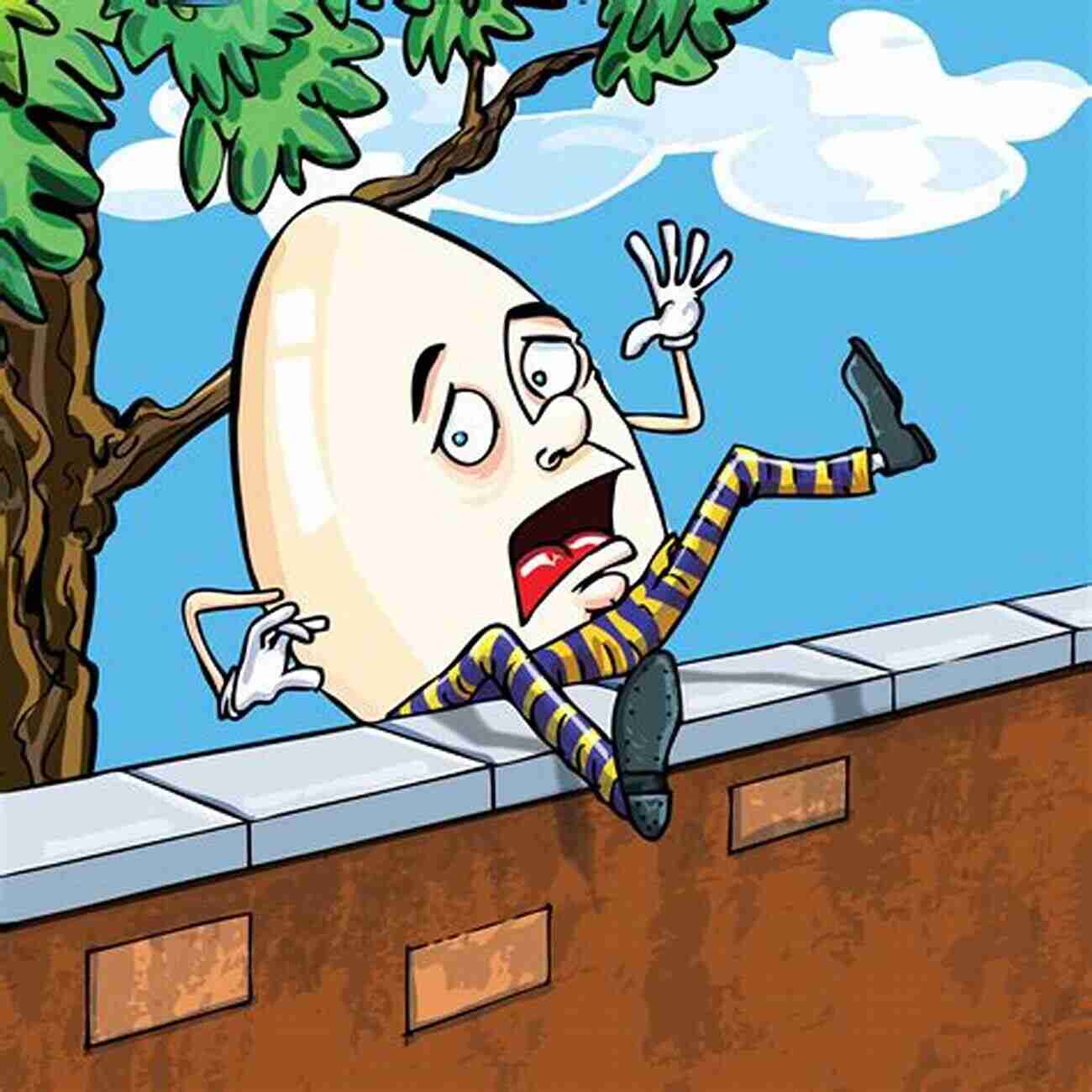 Illustration Of Humpty Dumpty Sitting On A Wall Favorite Nursery Rhymes From Mother Goose