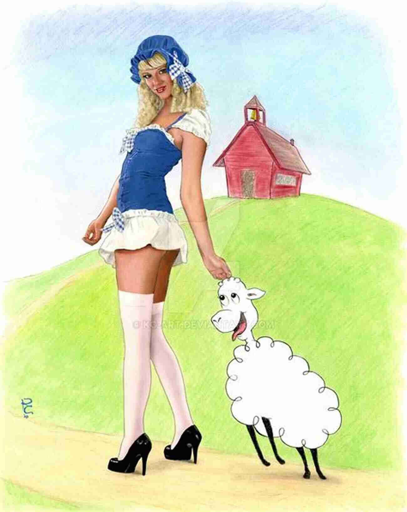 Illustration Of Mary And Her Lamb Favorite Nursery Rhymes From Mother Goose