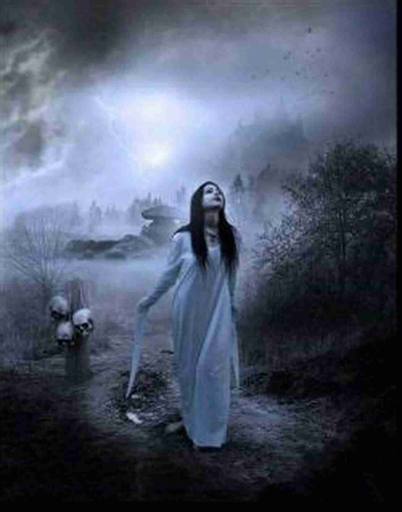 Illustration Of A Banshee Standing In A Graveyard Fairy And Folk Tales Of The Irish Peasantry