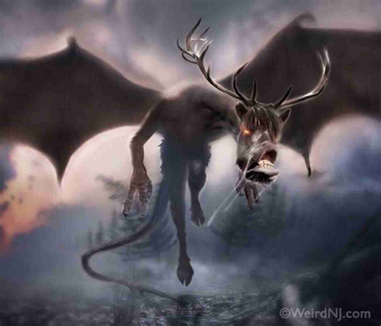 Illustration Of The Jersey Devil Reports Of Giant Winged Creatures: Cryptid Collection