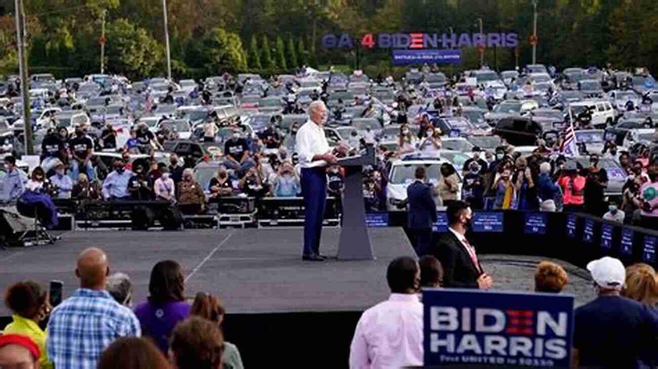 Joe Biden Speaking At A Rally In Front Of A Large Crowd. Summary Of The Great Reset: Joe Biden And The Rise Of Twenty First Century Fascism By Glenn Beck Justin Haskins