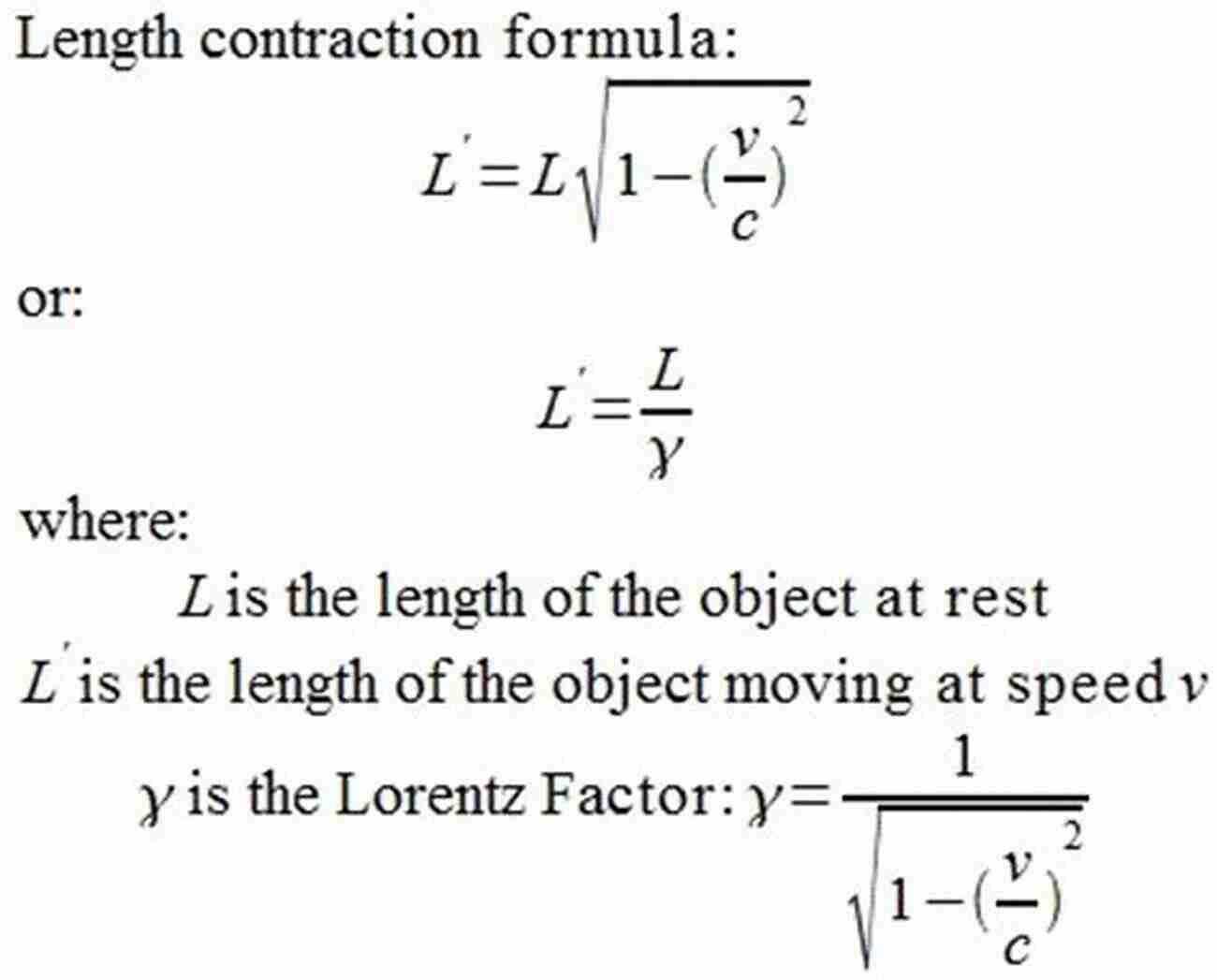 Lorentz Transformation Equation For Length Contraction Solutions Of Exercises Of The Mechanics Of Lorentz Transformations