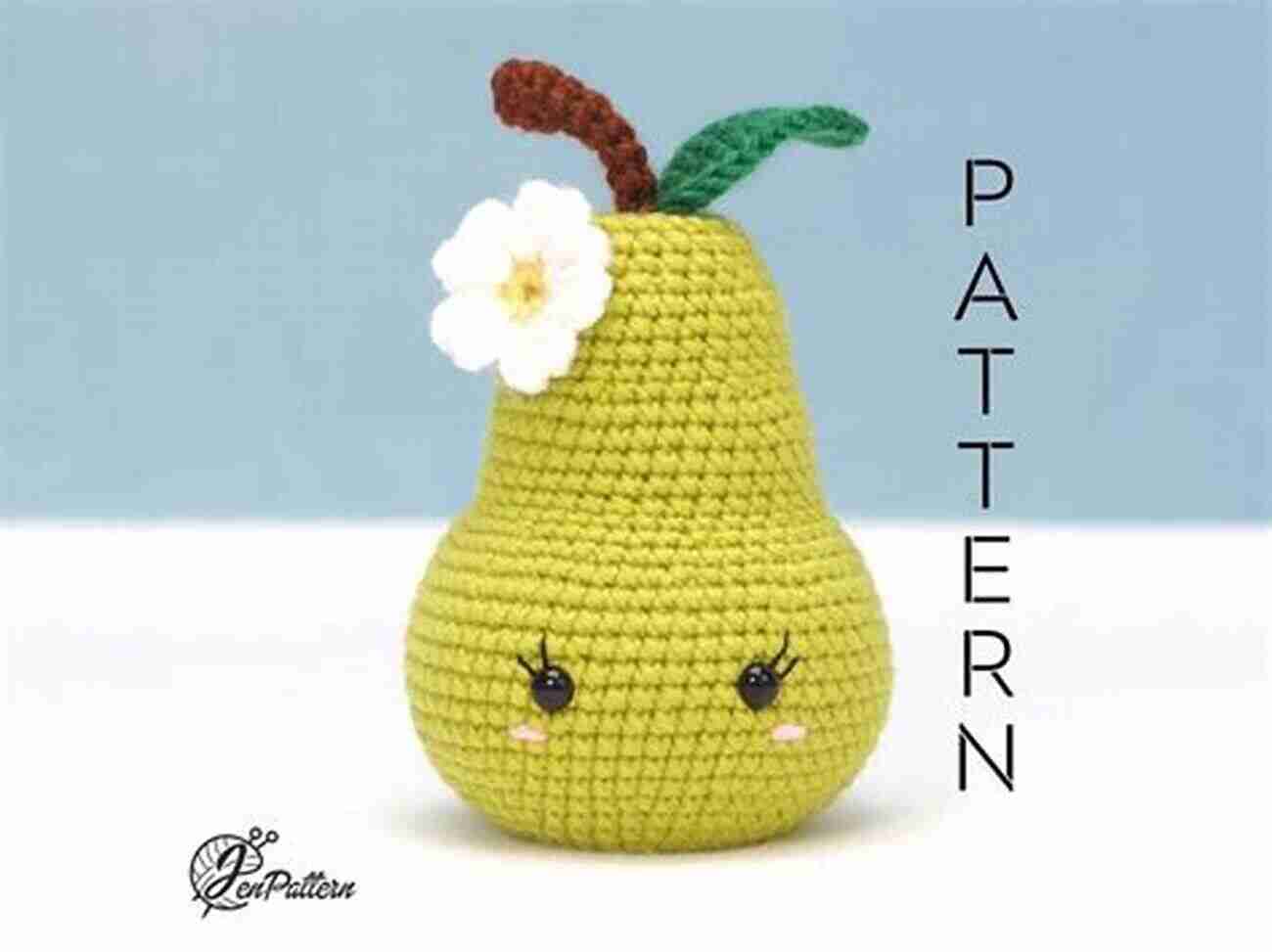 Pear Crochet Pattern With Cute And Vibrant Colors Pear Crochet Pattern Crochet Applique Fruit Coaster Crochet Pattern Crochet Coaster Fruit Crochet Digital