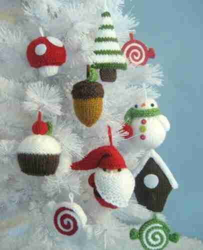 Christmas Ornaments Knit Pattern Set