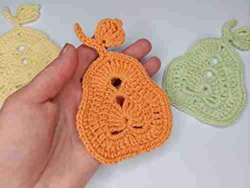 Pear crochet pattern crochet applique fruit coaster crochet pattern crochet coaster fruit crochet digital