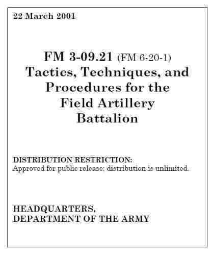 Field Manual FM 3 09 21 (FM 6 20 1) Tactics Techniques and Procedures for the Field Artillery Battalion March 2001